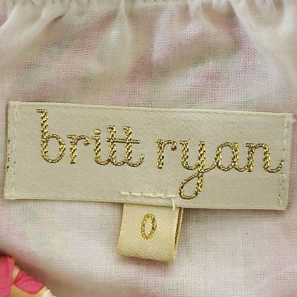 Britt Ryan Boho Gypsy Cream Paisley Ruffled Strapless Silk Blend Mini Dress - Picture 10 of 11